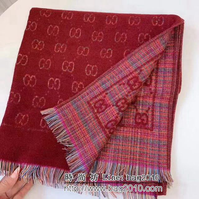 GUCCI古馳限量版 專櫃18新款七彩織造長圍巾 LLWJ6485